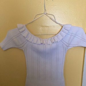 Cinq a sept white sweater crop top